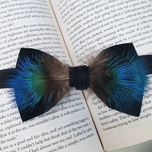 Groom feather Evening Black Bow Tie wedding prom